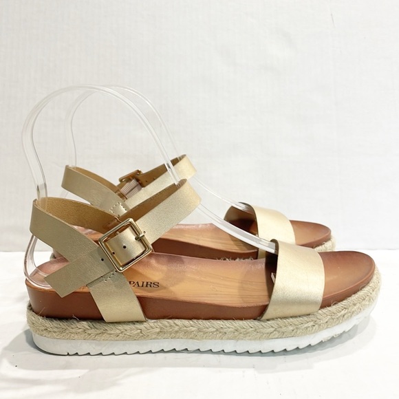 DREAM PAIRS Women Espadrille Casual Flatform Platform Wedge Sandals SUNNA GOLD 6 - Picture 4 of 12